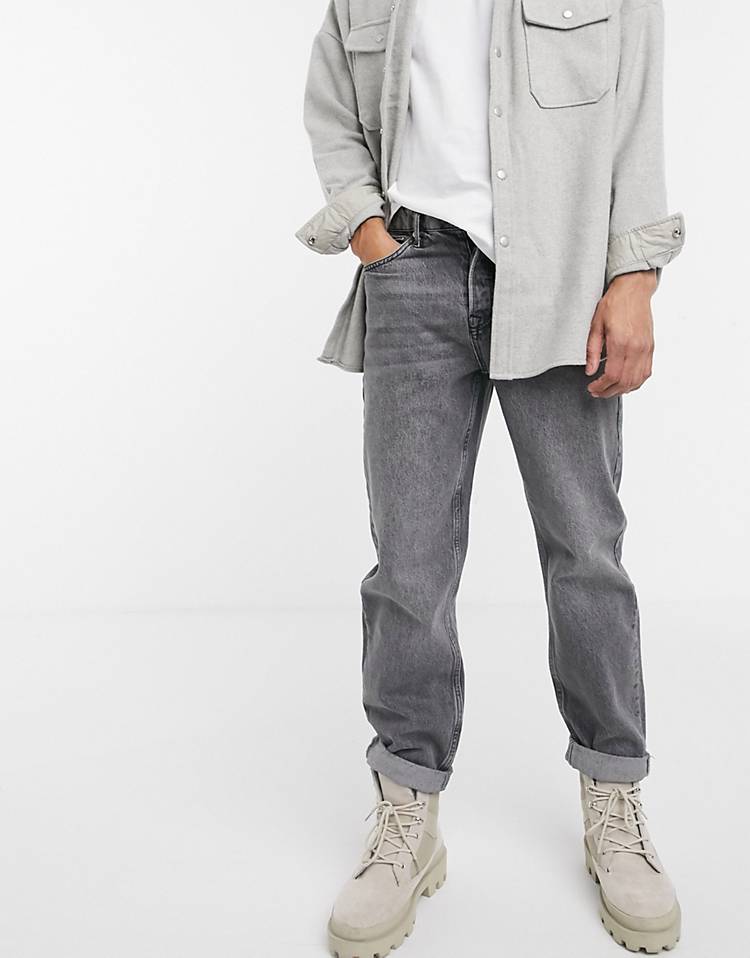 Topman relaxed jeans in gray